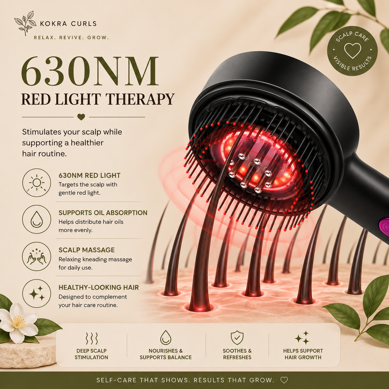 Rechargeable LED Scalp Massager & Serum Applicator