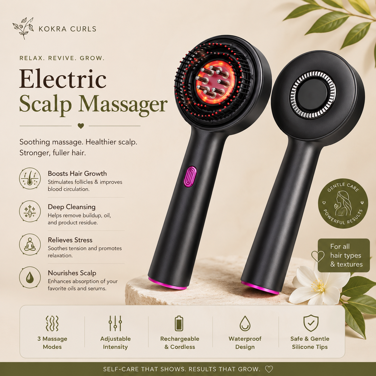 Rechargeable LED Scalp Massager & Serum Applicator